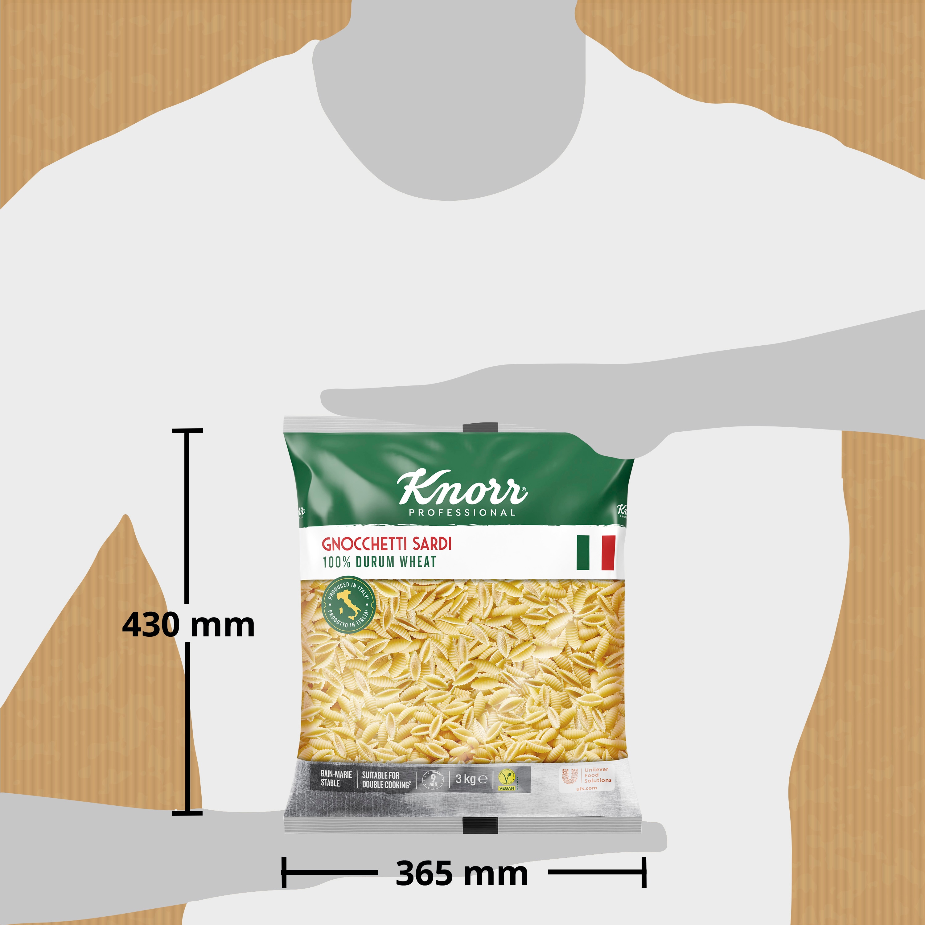 Knorr Pasta Gnochetti Sardi 4x3kg - La gama de Pasta de Knorr Professional te inspira a crear platos con personalidad, gracias a sus formas auténticas y diversas.